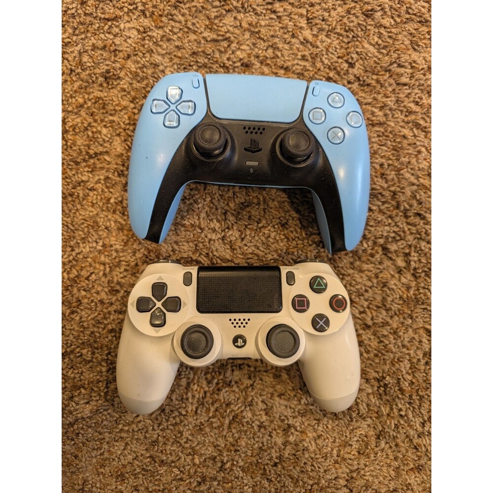 Lot of 2 Official OEM Sony PlayStation Controllers UNTESTED / FOR PARTS / AS-IS